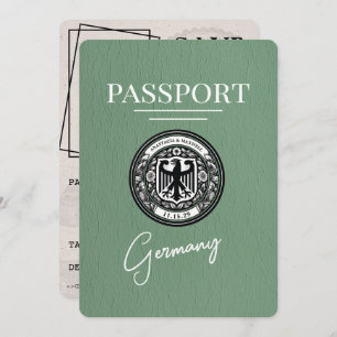 Sage Green Germany Paspoort Bewaar de datum Save The Date
