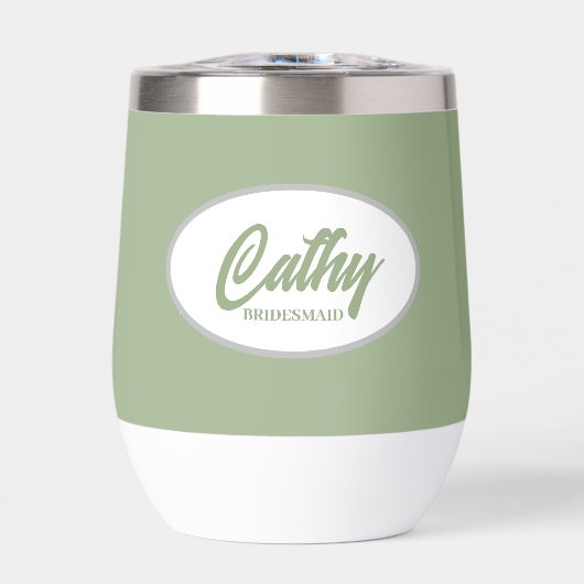 Sage Green gestileerde naam bruiloft bruidsmeisje (Voorkant)