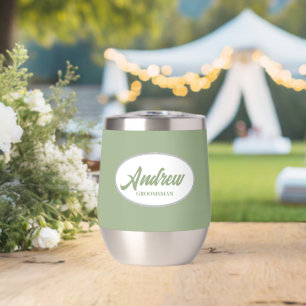 Sage Green gestileerde naam bruiloft Groomsman