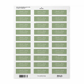 Sage Green gestileerde namen bruiloft retour adres Etiket (Full Sheet)