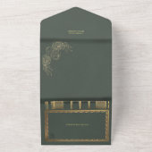 Sage Green Gilded Rozen Book Wedding Invitation All In One Uitnodiging (Buitenkant)
