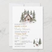 Sage Green Gingham A Merry Little Baby Shower Kaart (Voorkant)