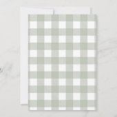 Sage Green Gingham A Merry Little Baby Shower Kaart (Achterkant)