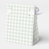 Sage Green Gingham-Baby shower Bedankdoosjes (Achterkant)