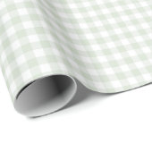 Sage Green Gingham-Baby shower Cadeaupapier (Rol Hoek)