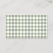 Sage Green Gingham Baby shower Luier Raffle Informatiekaartje (Achterkant)