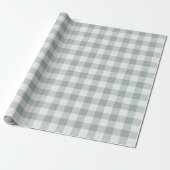 Sage Green Gingham Cadeaupapier (Uitgerold)