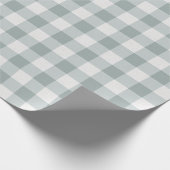 Sage Green Gingham Cadeaupapier (Hoek)