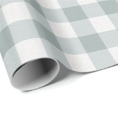 Sage Green Gingham Cadeaupapier (Rol Hoek)