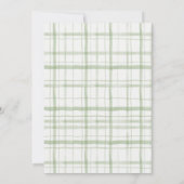 Sage Green Gingham Golf Birthday Invitation (Dos)