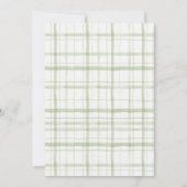 Sage Green Gingham Golf Birthday Invitation (Dos)