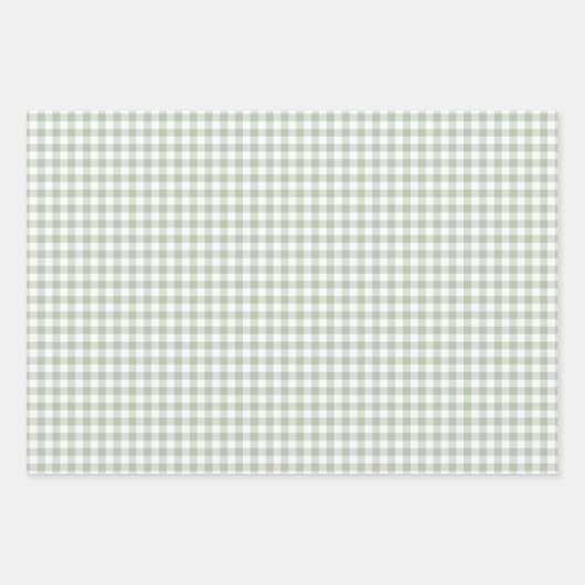 Sage Green Gingham inpakpapier (Voorkant)