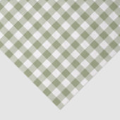 Sage Green Gingham Neutral Elegant Checkpattern Tissuepapier (Detail)