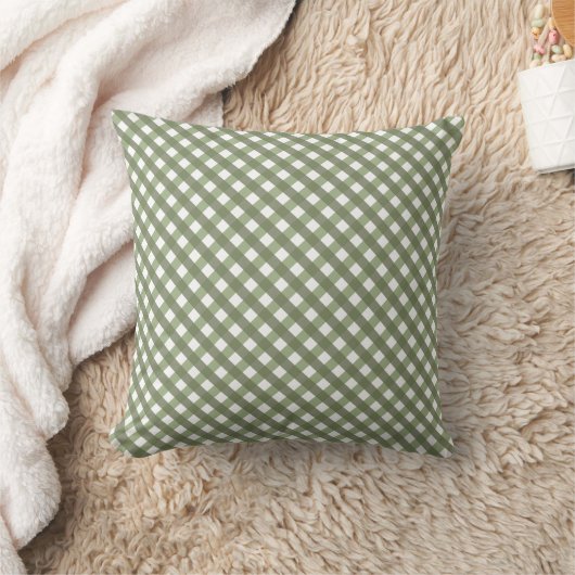 Sage Green Gingham Patterned Napkins Kussen (Deken)
