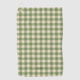 Sage Green Gingham Plaid Golfhanddoek