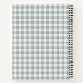 Sage Green Gingham Plaid Stripe Notitieboek (Achterkant)