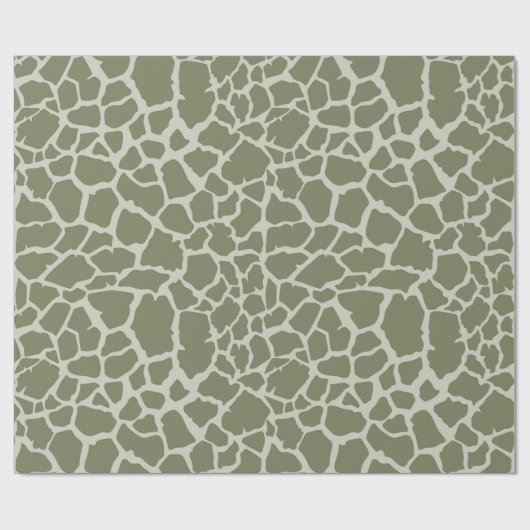 Sage Green Giraffe Print Cadeaupapier (Vlak)