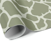 Sage Green Giraffe Print Cadeaupapier (Rol Hoek)