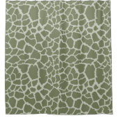 Sage Green Giraffe Print Douchegordijn (Voorkant)