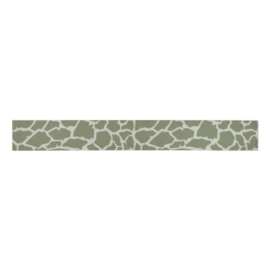 Sage Green Giraffe Print Grosgrain Lint (Voorkant)
