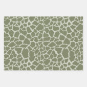Sage Green Giraffe Print Inpakpapier Vel (Voorkant 2)