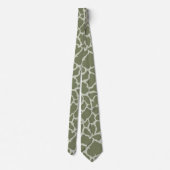 Sage Green Giraffe Print Stropdas (Achterkant)