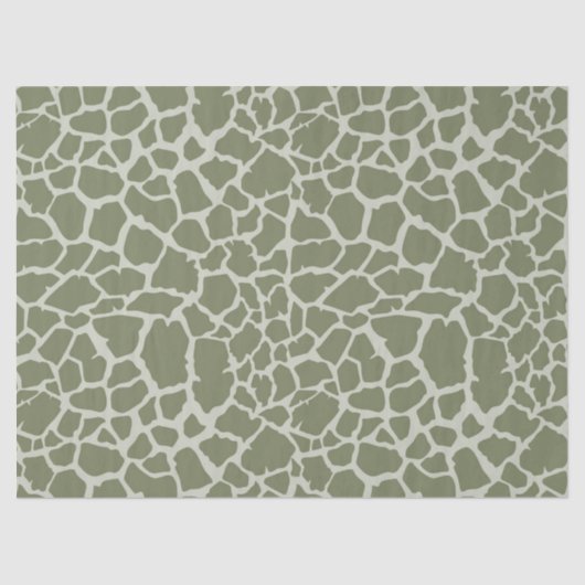 Sage Green Giraffe Print Tissuepapier (Voorkant)