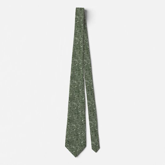 Sage Green Glitter Sparkly Stropdas (Voorkant)