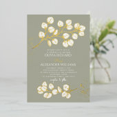 Sage Green Glod Mariage Real Foil Invitation (Debout devant)