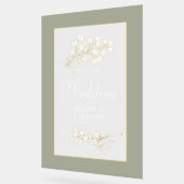 Sage Green Gold Eucalyptus Feuille Mariage Bienven (Angle)