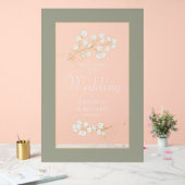 Sage Green Gold Eucalyptus Feuille Mariage Bienven (Mariage)