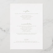 Sage Green Gold Faire-part de mariage (Verso)