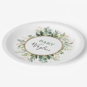 Sage Green Gold Garden Greenery Baby shower Papieren Bordje (Gekanteld)
