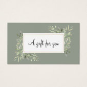 Sage Green Gold Greenery Certificat cadeau d'affai (Devant)