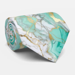 Sage Green Gold Marble Stone Elegant  Stropdas