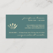 Sage Green Gold Pastry Chef Home Bakery Visitekaartje (Achterkant)