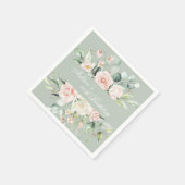 Sage Green Gold Waterverf Floral Botanical Party Servet (Hoek)