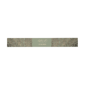 Sage Green Gold Wedding Belly Band Elegante Luxe Uitnodigingen Wikkel