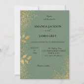 Sage Green & Gold Wedding Invitation (Devant)