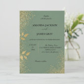 Sage Green & Gold Wedding Invitation (Debout devant)