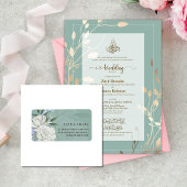 Sage Green & Gold Wedding Return Address Labels