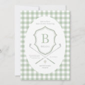 Sage Green Golf baby shower Uitnodiging (Voorkant)