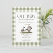 Sage Green Golf Boy Baby Shower Invitation (Debout devant)