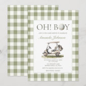 Sage Green Golf Boy Baby Shower Invitation (Devant / Derrière)