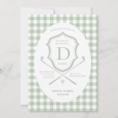 Sage green Golf club baby shower Invitation (Devant)