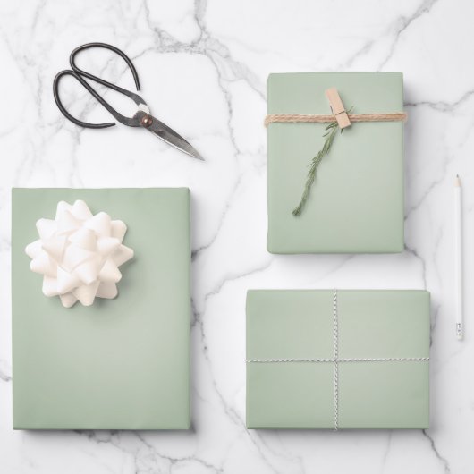 Sage Green Gradient Aura Inpakpapier Vel (Voorkant)