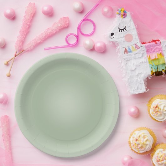 Sage Green Gradient Aura Papieren Bordje (Feest)