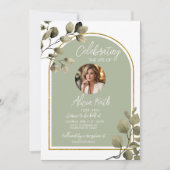 Sage Green Greenery Funeral Invitation (Devant)