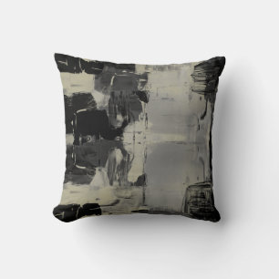 Sage Green Grey Black Artistic Abstract Colorblock Kussen