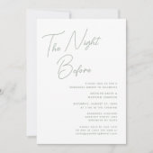 Sage Green grillig script chic de avond ervoor Kaart (Voorkant)